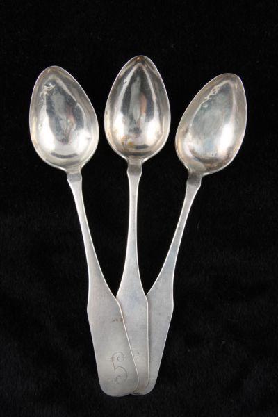 Appraisal: Three Southern Coin Silver Teaspoons Petersburg Virginia marked T Cohen