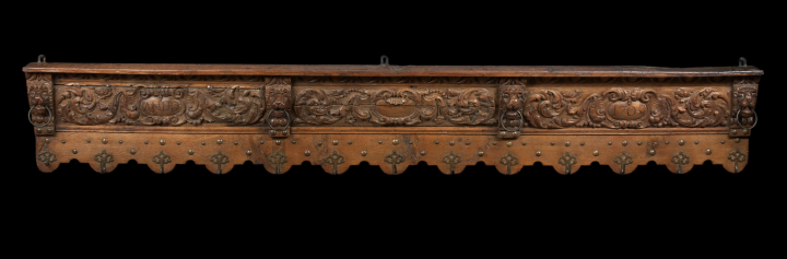 Appraisal: Continental Carved Oak Hanging Coat Rack late th century of