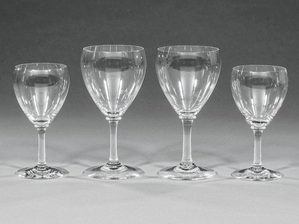 Appraisal: Baccarat Crystal Chambolle Stemware acid etched marks incl water goblets