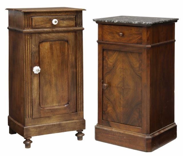 Appraisal: lot of French walnut bedside cabinets th c varied styles