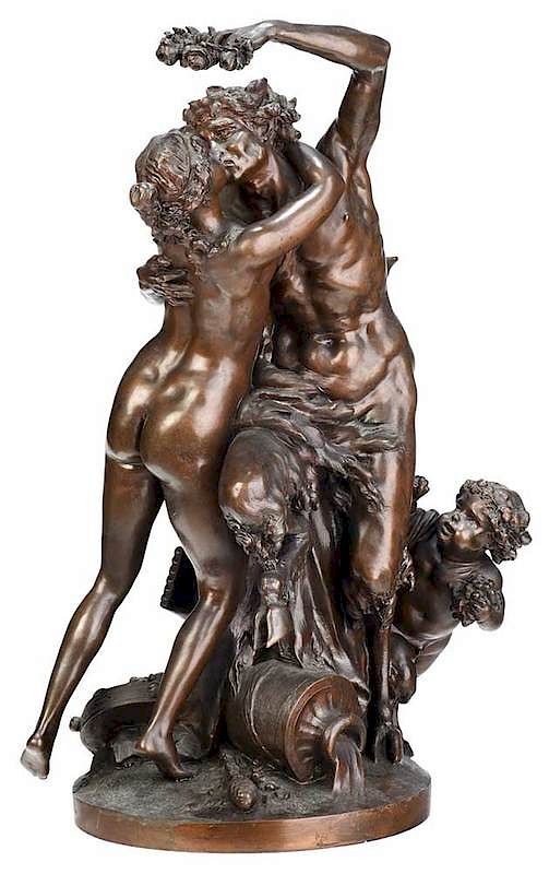 Appraisal: Claude Michel Clodion French - Bacchanalian Figural group Pan with