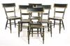 Appraisal: SET PAINTED CHAIRS -Country Sheraton Black and Gold Painted Plank