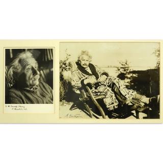 Appraisal: Two Signed Photographs Of Albert Einstein Two Signed Photographs Of