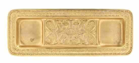 Appraisal: A Tiffany Studios Gilt Bronze Pen Tray in the Spanish