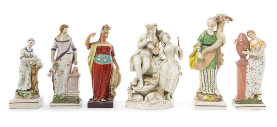 Appraisal: Sale Lot Six Staffordshire Figures th century comprising Charlotte at