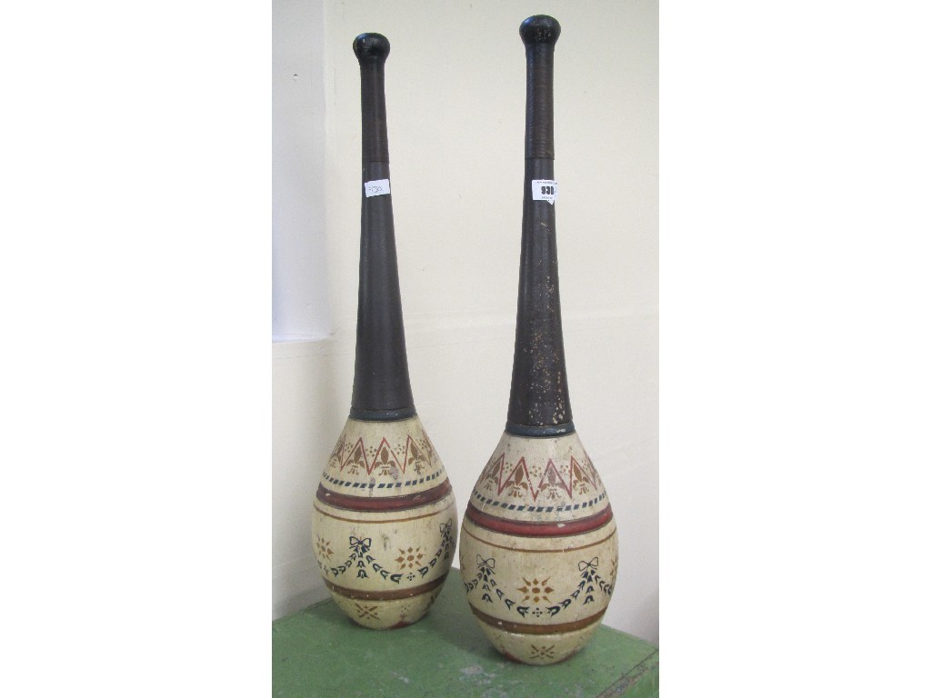 Appraisal: Pair of Indian dumbbells