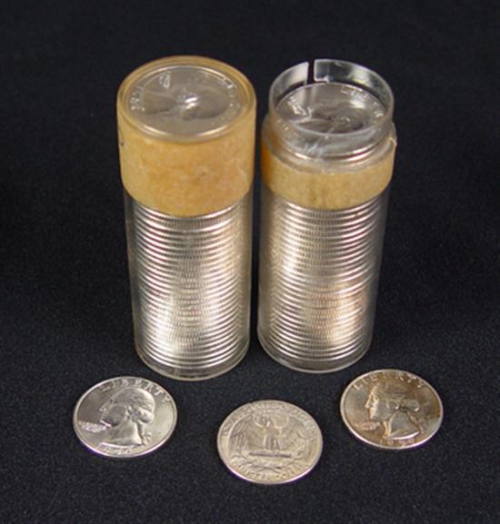 Appraisal: Two Rolls of BU Washington Quarters Dates are -D and