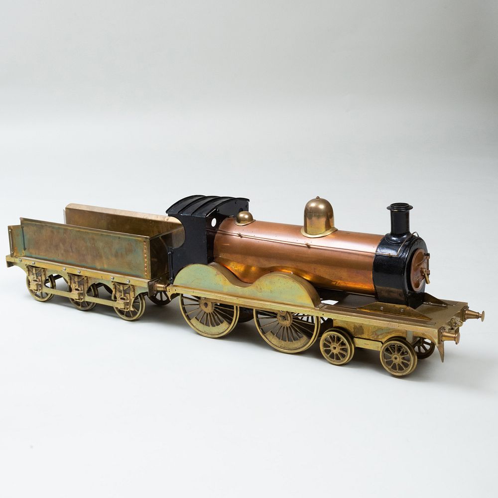 Appraisal: Copper and Brass Model of a Train x x in