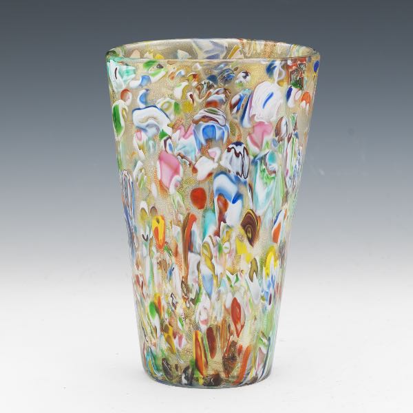 Appraisal: AN ITALIAN MURANO MILLEFIORI GLASS VASE Heavy blown glass vase