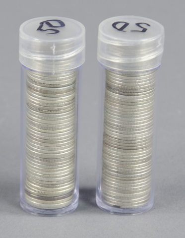 Appraisal: Two Rolls of Roosevelt Silver DimesVarious dates - and mostly