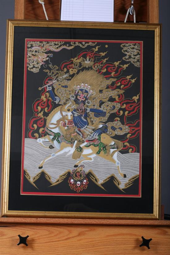 Appraisal: ANONYMOUS Mahakala Ink and color on paper framed - Sight