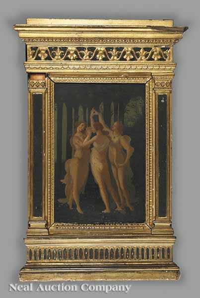 Appraisal: French School th c The Three Graces oil on board