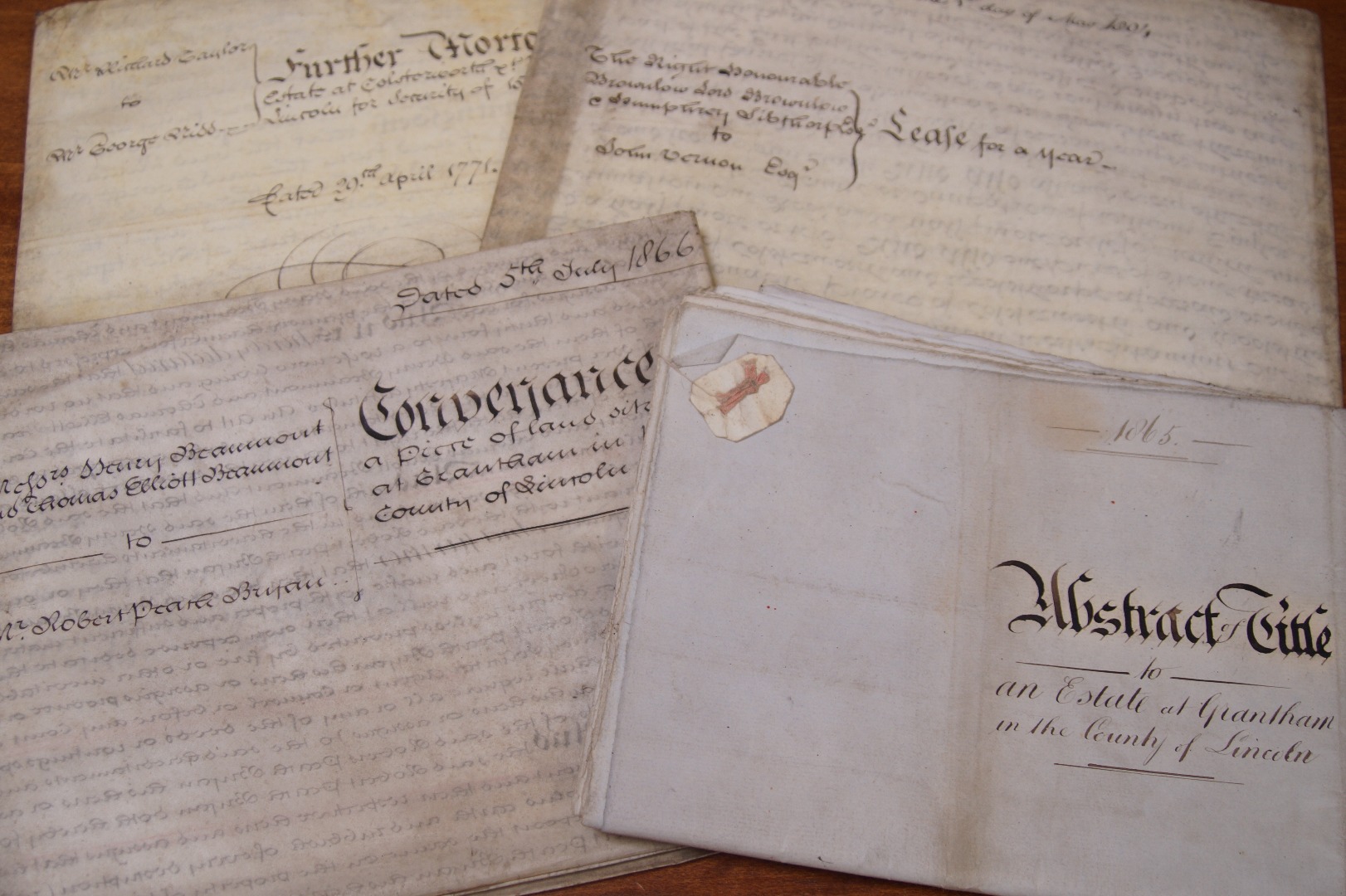 Appraisal: thC legal documentation relating to Lincolnshire Vellum including settlements Grants