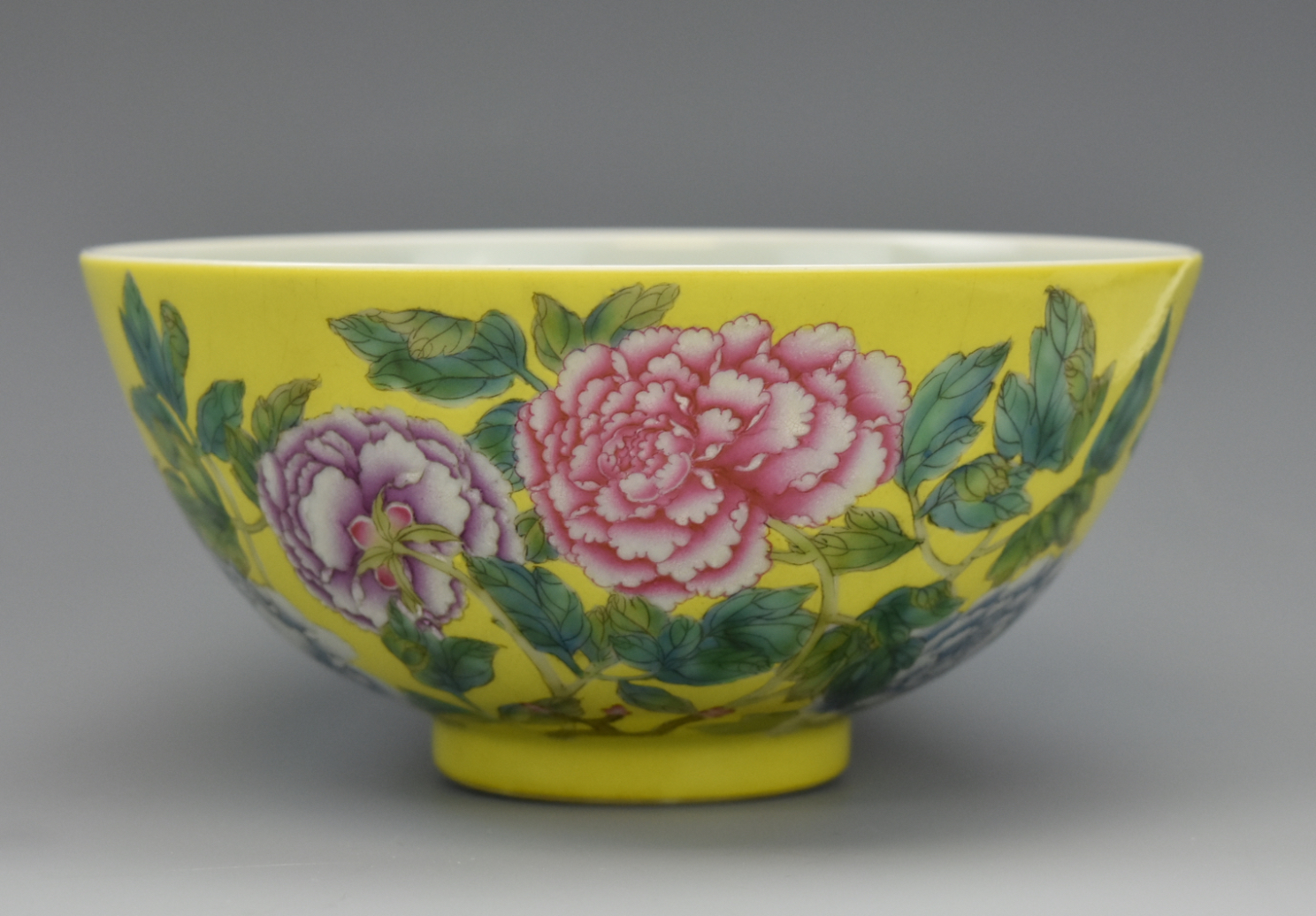 Appraisal: CHINESE YELLOW FAMILLE ROSE BOWL W YONGZHENG MARK A Chinese