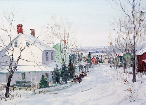 Appraisal: Walter E Baum American - winter scene - Road to