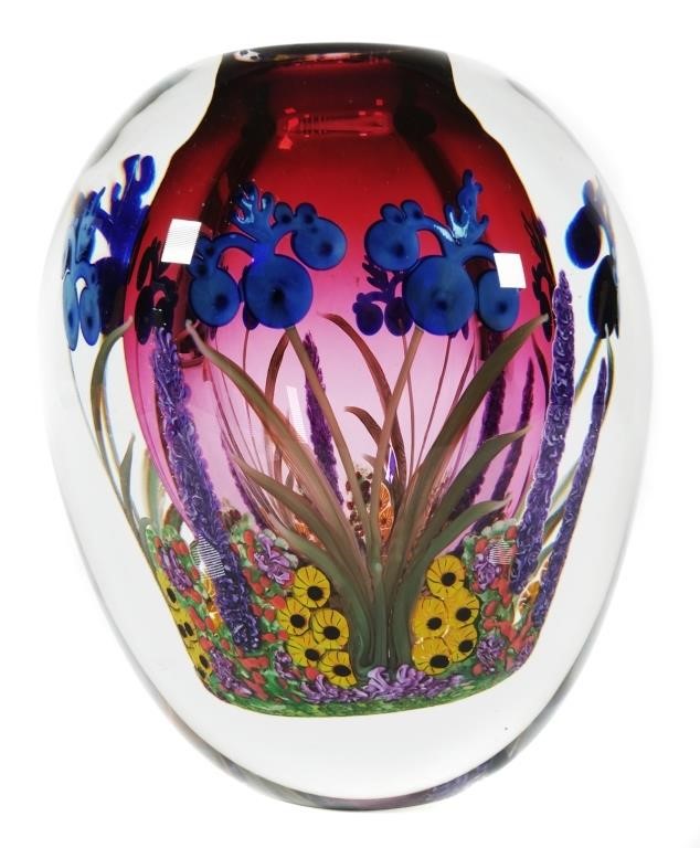 Appraisal: Blown art glass vase by Chris Heilman American b with