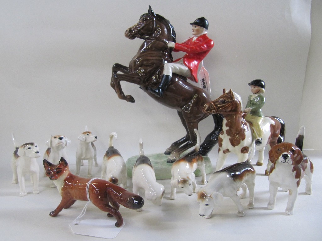 Appraisal: Beswick Huntsman on horse no Beswick girl on pony def