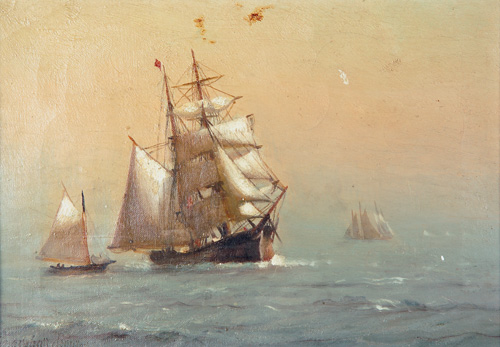 Appraisal: Marshall Johnson Jr American - Brig Coming In Oil on