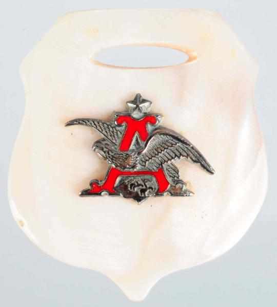 Appraisal: Anheuser-Busch Mother of Pearl Watch Fob Nice overall example with