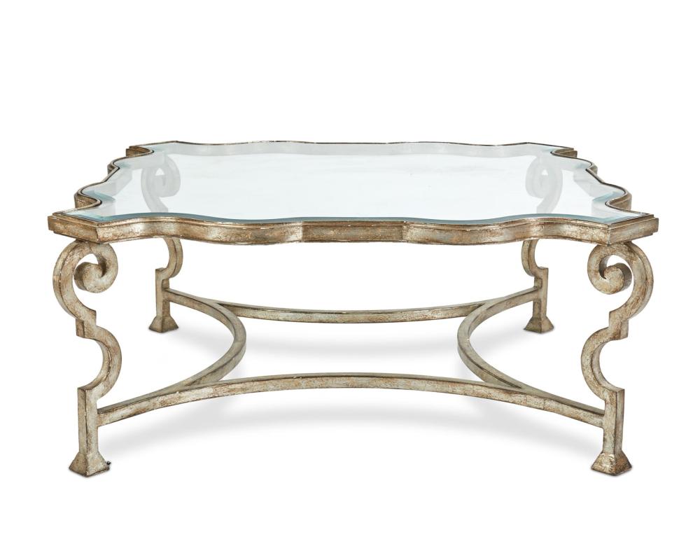 Appraisal: A contemporary silvered metal coffee table Late th early st