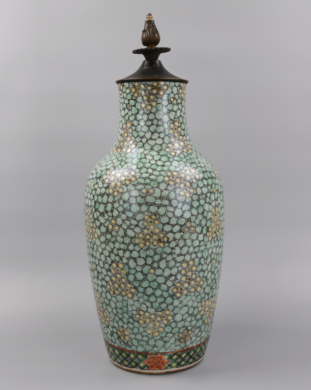 Appraisal: CHINESE WUCAI GLAZED VASE TH C Chinese late Qing wucai