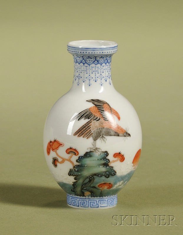 Appraisal: Japanese Export Painted Eggshell Porcelain Miniature Bud Vase early th