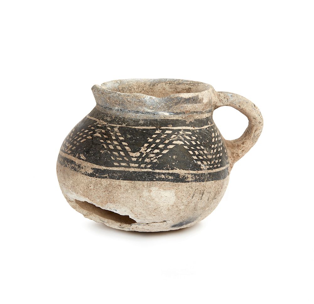 Appraisal: Anasazi Kayenta Black on White Mug Anasazi Kayenta Black on