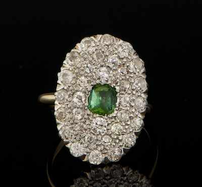 Appraisal: A Ladies' Tourmaline and Diamond Ring k yellow gold shank