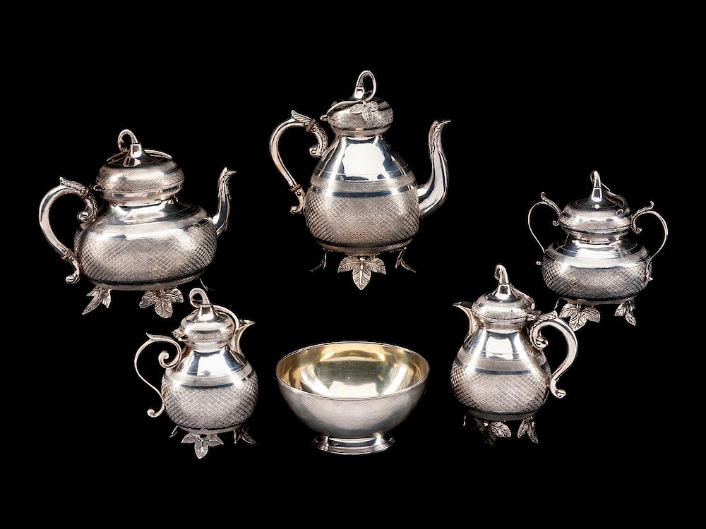 Appraisal: A Continental Silver Six-Piece Tea and Coffee Service A Continental