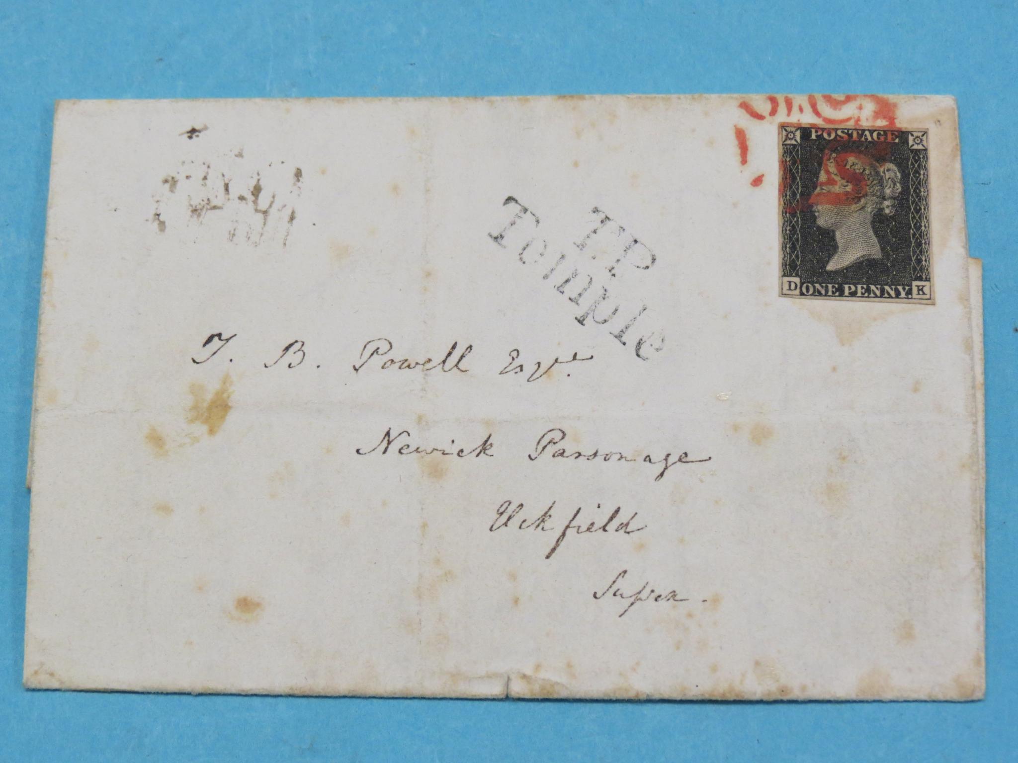 Appraisal: A stamped envelope to T B Powell Esq th Aug