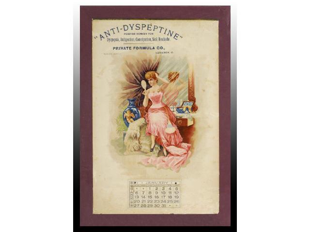 Appraisal: Anti-Dyspeptine Paper Calendar Description Great color Appears to have full