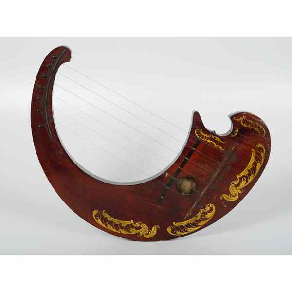 Appraisal: Fraternal Ceremonial Harp with Music Box Ceremonial harp in mahogany