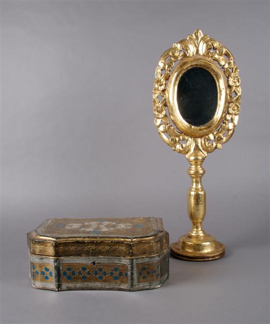 Appraisal: A Venetian Style Painted Table Box Width of first inches