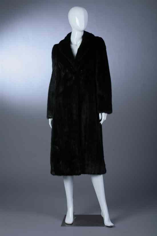 Appraisal: REVILLON BLACK MINK FUR COAT Full-length with black lining