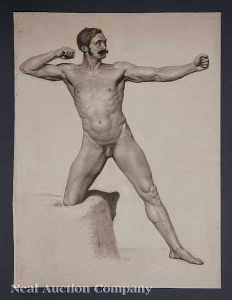 Appraisal: Attributed to William Linnell British - Posing Male Nude c