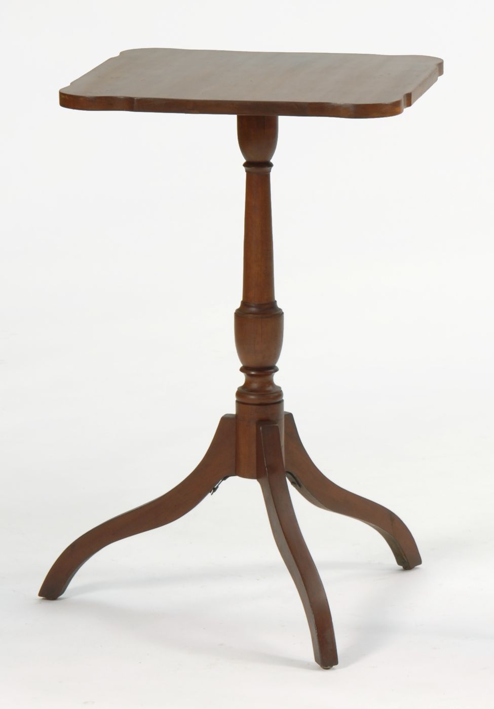 Appraisal: ANTIQUE FEDERAL CANDLESTAND Circa In cherry with shaped square top