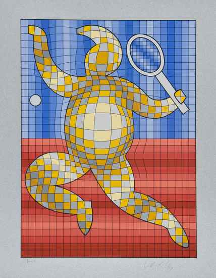 Appraisal: Victor Vasarely - Untitled silkscreen printed in colours signed in