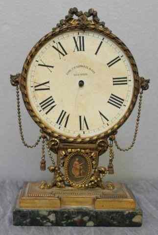 Appraisal: Caldwell Gilt Metal Table Clock Inscribed ''EDW F Caldwell Co