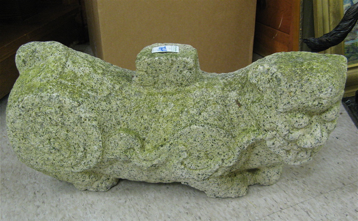 Appraisal: CHINESE ARCHAISTIC GRANITE SCULPTURE the figure of a foo dog