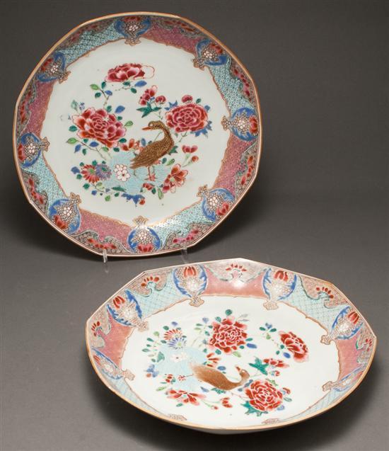 Appraisal: Pair of Chinese Famille Rose porcelain soup plates Yung Chen