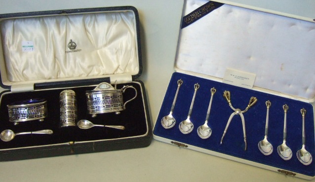 Appraisal: A set six Danish Sterling coffee spoons with a matching