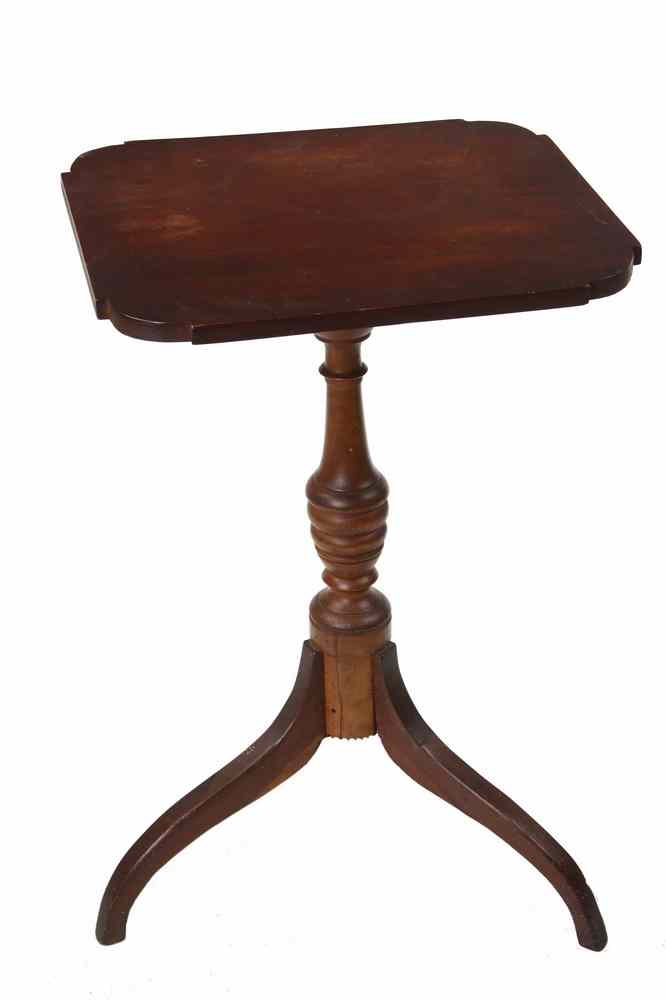 Appraisal: CANDLESTAND - Country Hepplewhite Solid Cherry Candlestand with invected corners