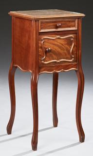 Appraisal: French Carved Mahogany Louis XV Style Marble Top N French