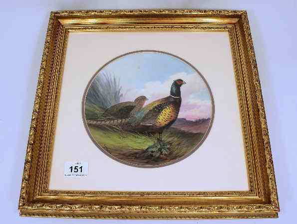 Appraisal: Minton plate handpainted with a pair Pheasants in landscape by