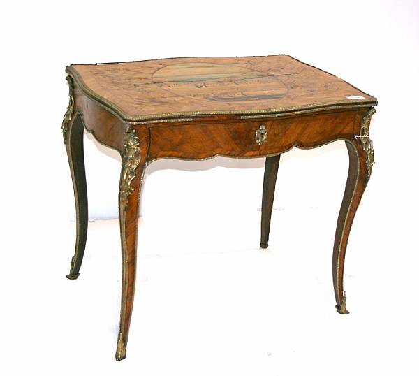 Appraisal: A Louis XV XVI transitional style table en chiffonier mid