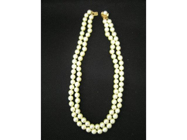 Appraisal: Pearl Necklace double strand long to mm fine cream rose