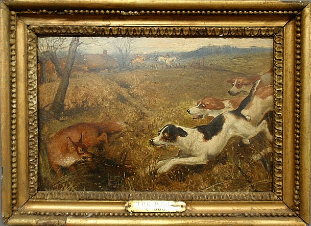 Appraisal: - English School oil on canvas painting of a fox