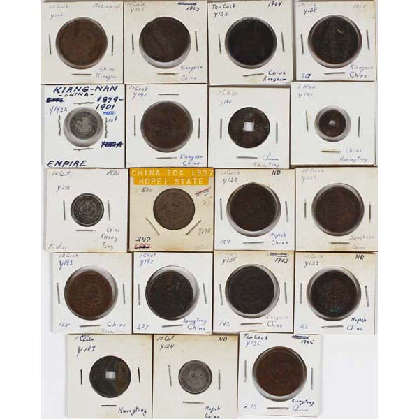 Appraisal: Late th and Early th C Chinese coins ranging from