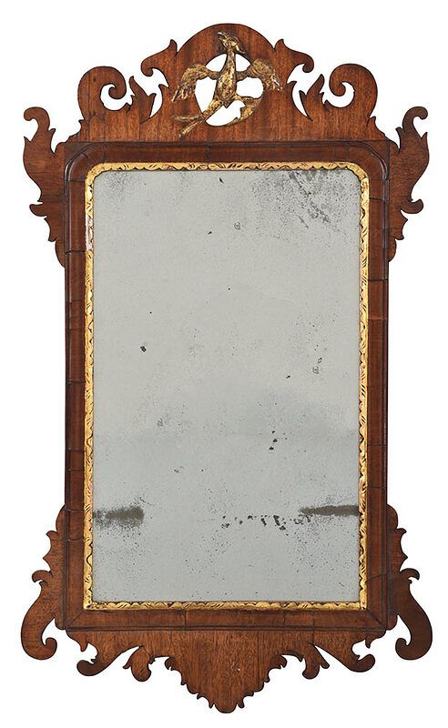 Appraisal: Chippendale Walnut Parcel Gilt Mirror American or British late th