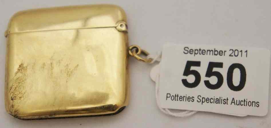 Appraisal: Carat Gold Vesta Case weight g